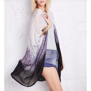 Free People Salt Spray Purple Ombré Kimono